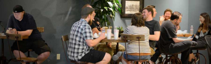 HU students having a meal. 