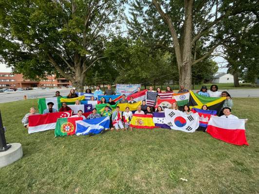 International students on a welcome back party. 