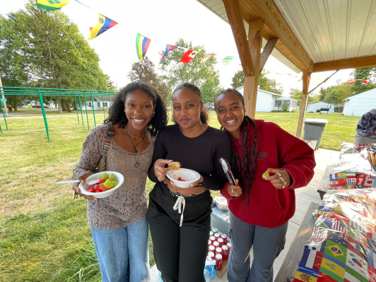 International students on a welcome back party. 