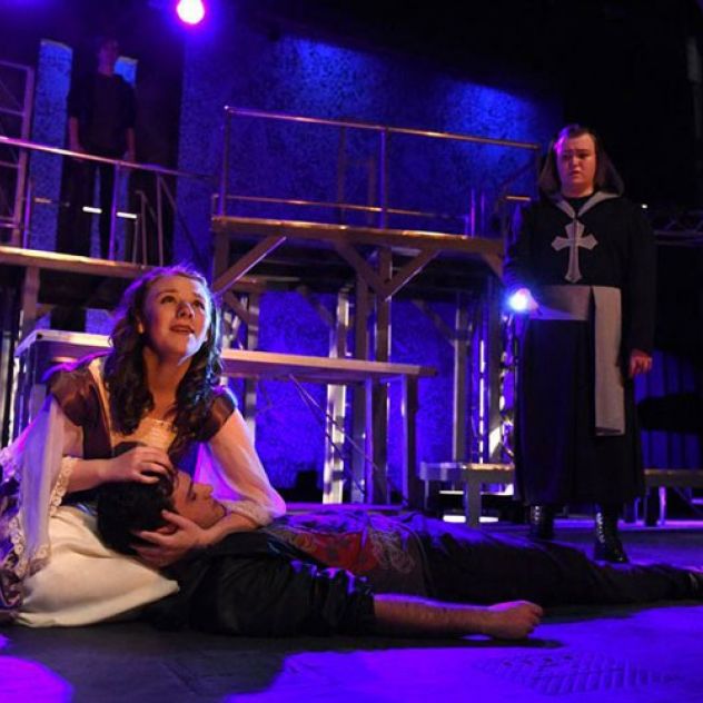 Theatre degree students performing onstage