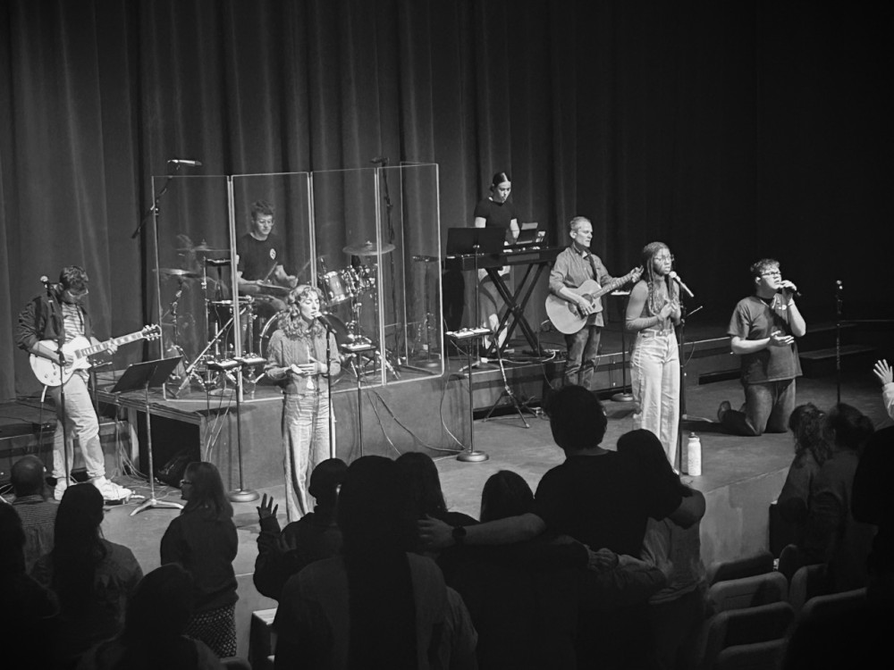 Joyful Noise performing during a chapel service