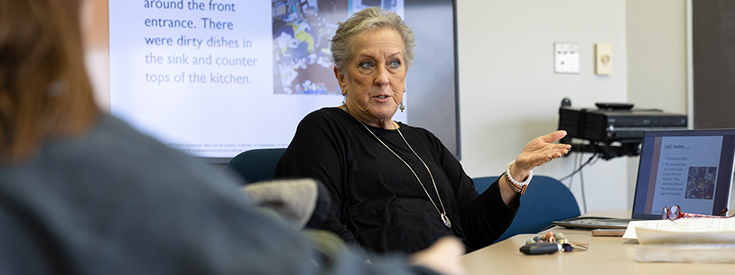 HU professor teaching a class.