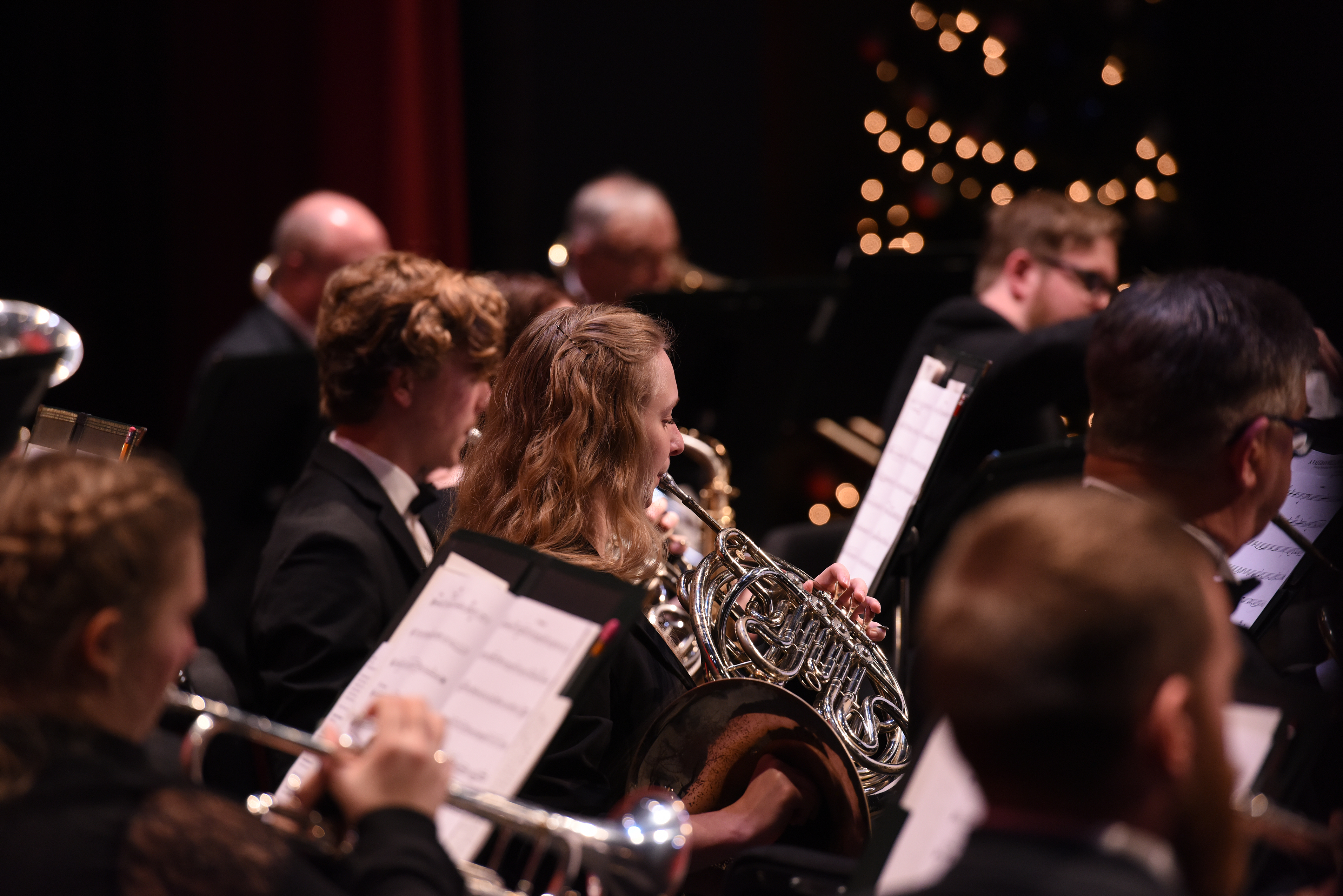 HU students playing in an orchestra.