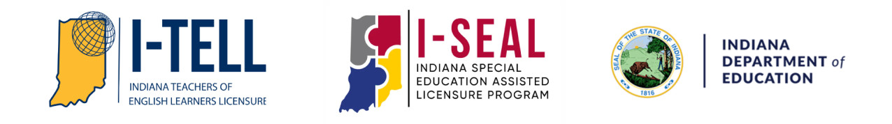 I-SEAL, I-TELL, and Indiana Department of Education logos